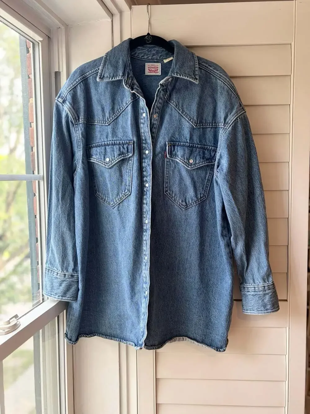 Levi's Men’s LongSleeve Denim Western Pearl Snap Shirt Jacket Heavyweight Cotton